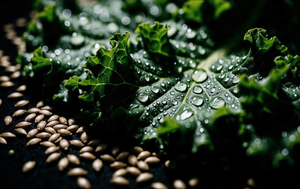 Macro texture of nutritional greens